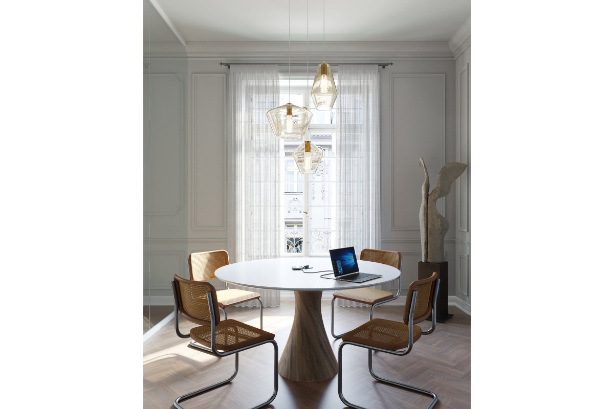 Produžni kabel stolni ugradni CHARGER PLUS, 1 schuko utičnica, USB A+C, USB-A, HDMI, RJ45, kabel 1,5m, crni