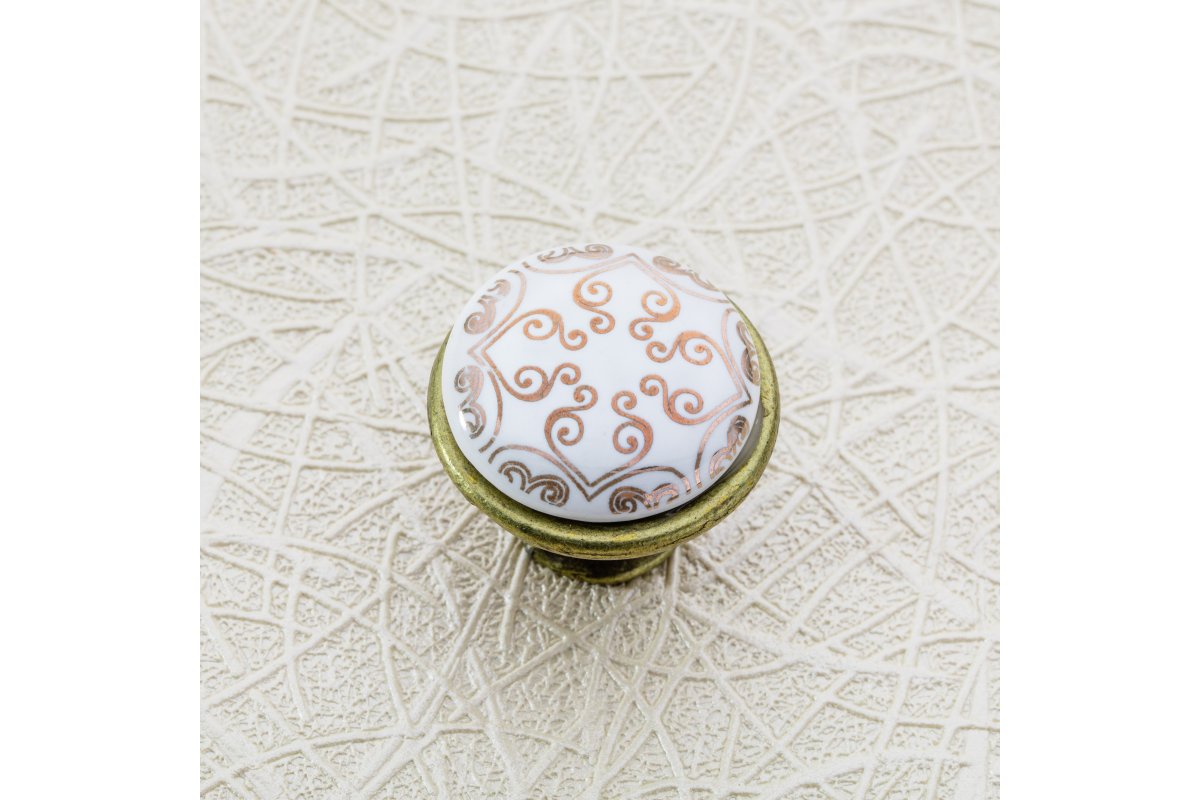 Porculanska gumb ručka, orijentalno zlato , WP-0728 J4 C