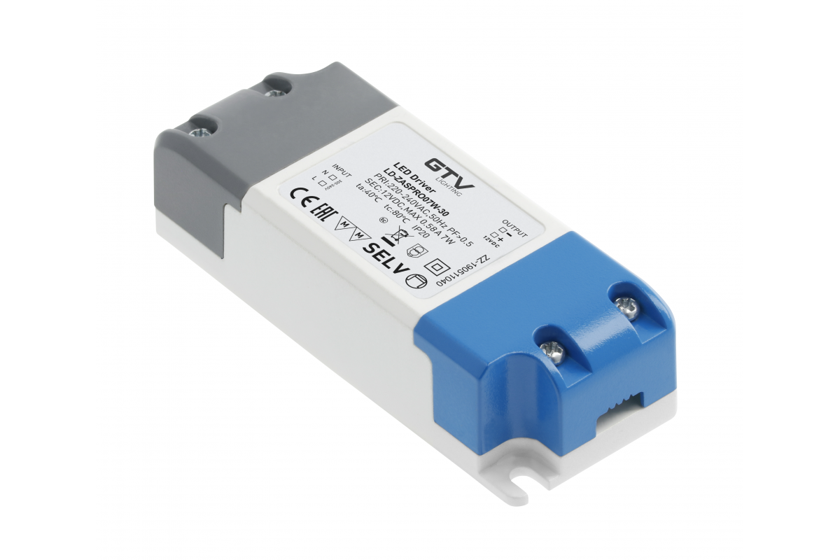 LED napajanje PRO 12V, 7W, ulaz 220-240VAC, izlaz 12VDC, IP20, 140x48x28mm