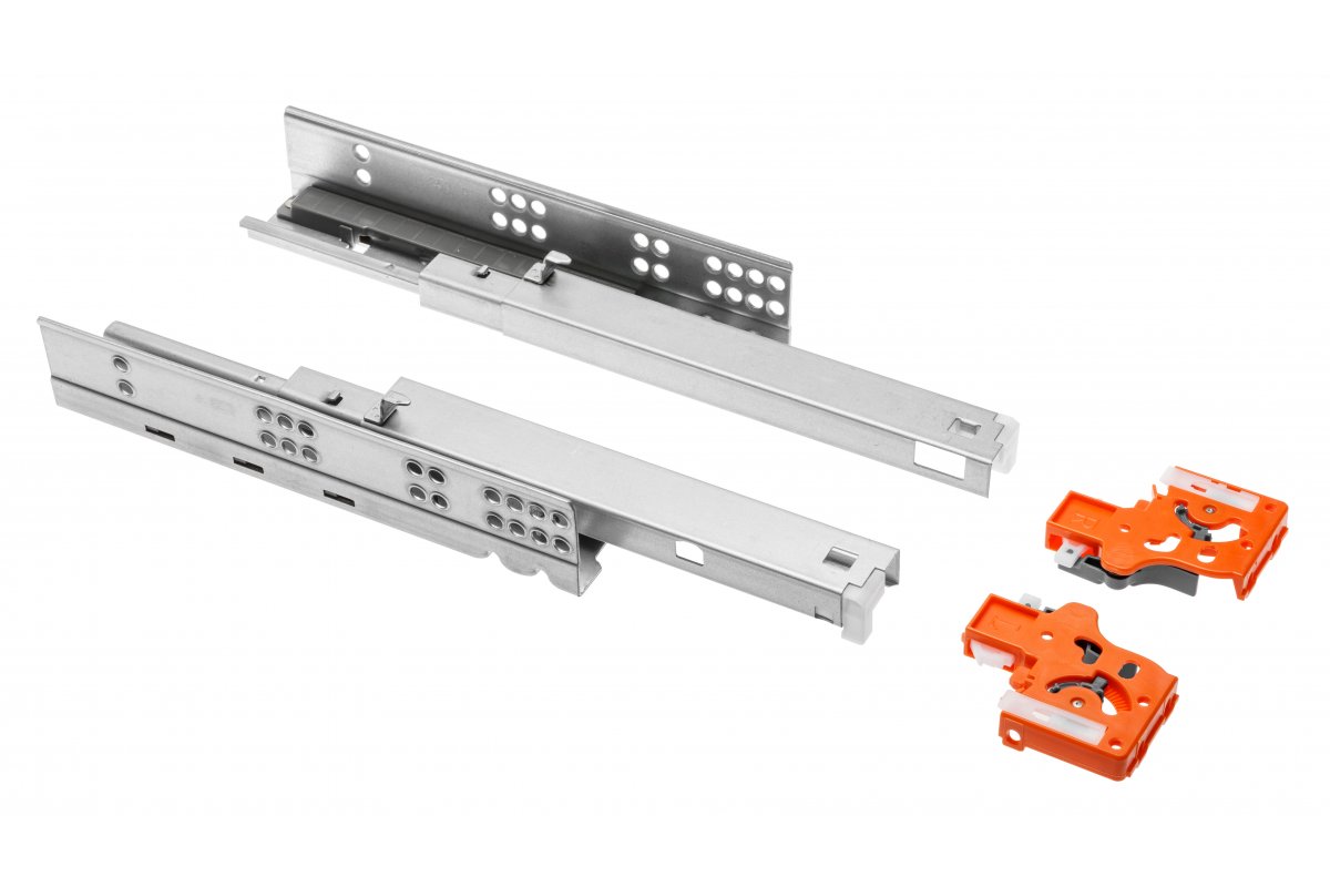 Kuglična vodilica MODERN SLIDE za drvene ladice s PUSH-TO-OPEN sistemom (puno izvlačenje)  L=500