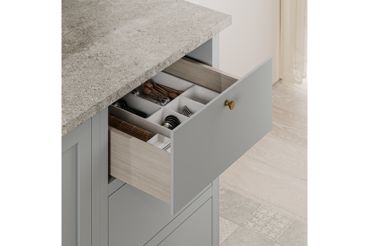 Kuglična vodilica MODERN SLIDE 3D za drvene ladice sa samozatvaranjem, 18 mm (potpuno izvlačenje), L=350