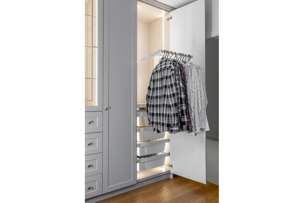 Garderobni lift 45/60, čelik- 100% bijeli