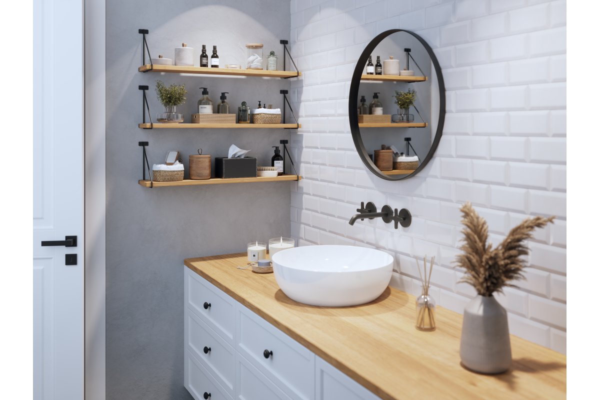 Nosač police BAR, 20x16 cm, crni mat