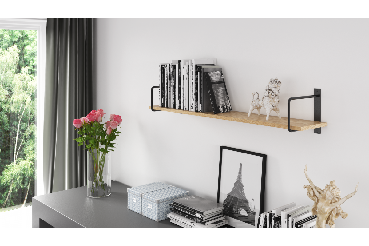 Nosač police BELT, 23x22 cm, crni mat