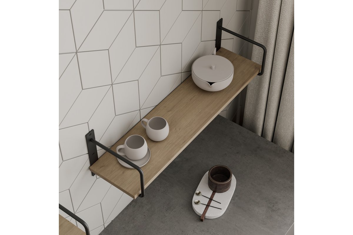 Nosač police BELT, 23x22 cm, crni mat