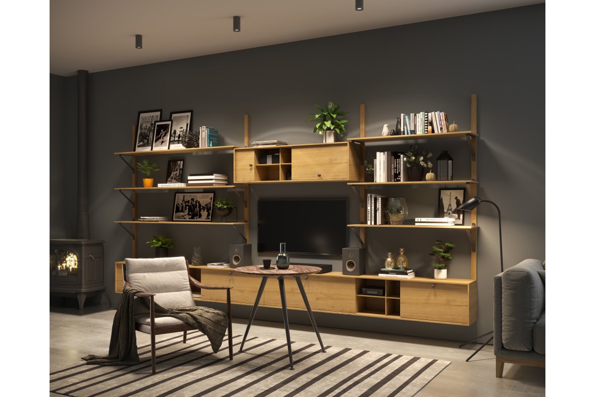 Nosač police GALA, 25x22 cm, crni mat