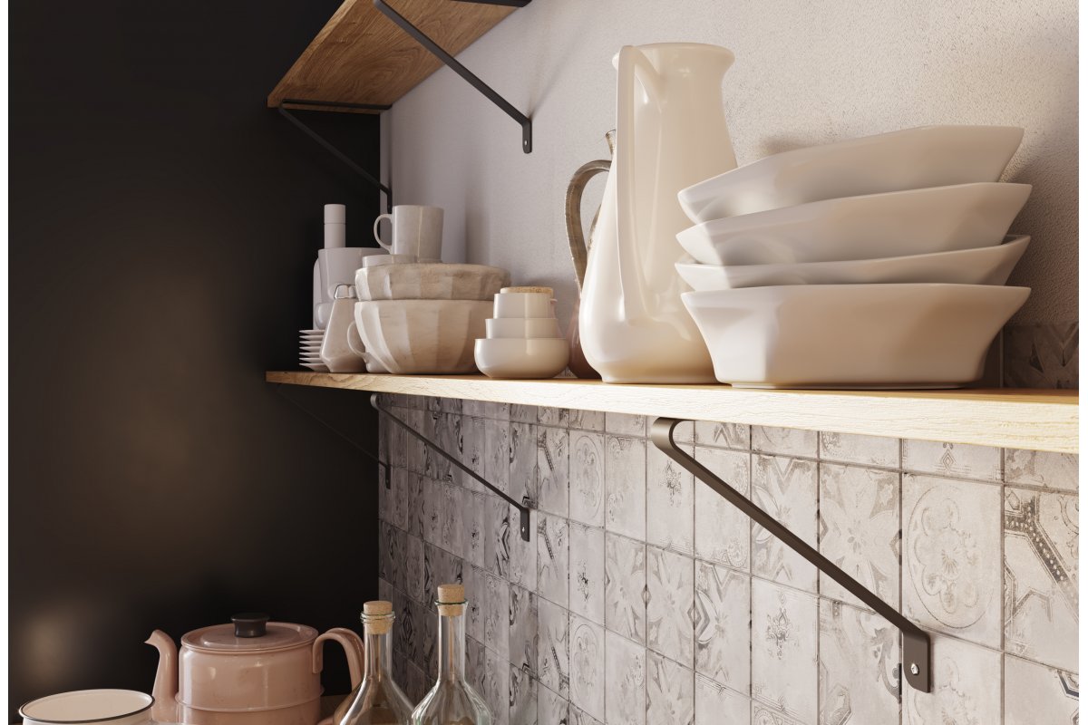 Nosač police GALA, 25x22 cm, crni mat