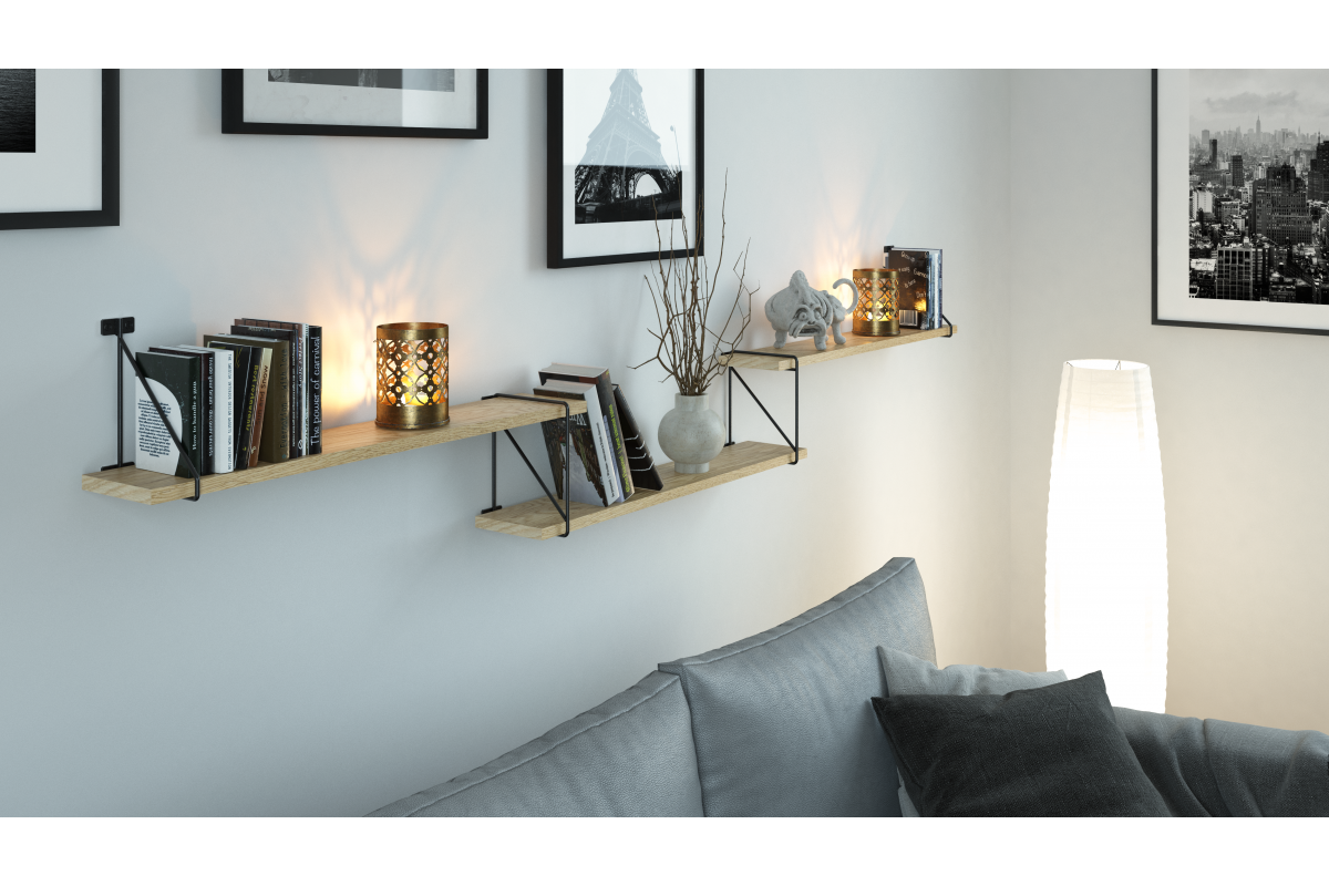 Nosač police ROD, 21x16 cm, crni mat