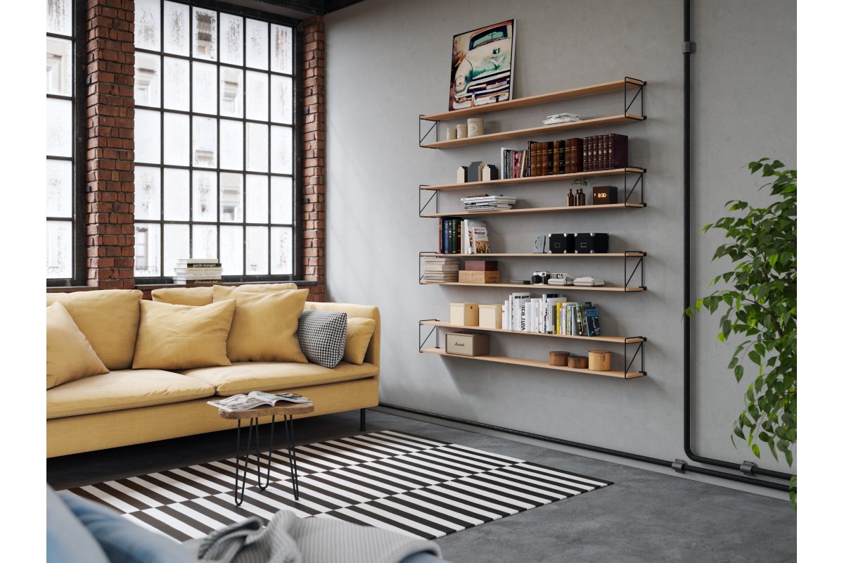 Nosač police ROD, 21x16 cm, crni mat