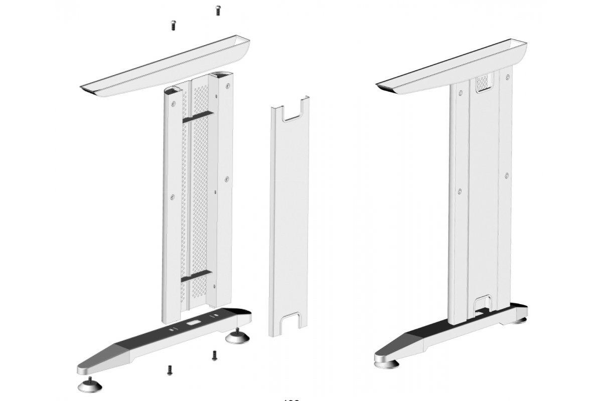 Komplet noge za uredski stol, siva