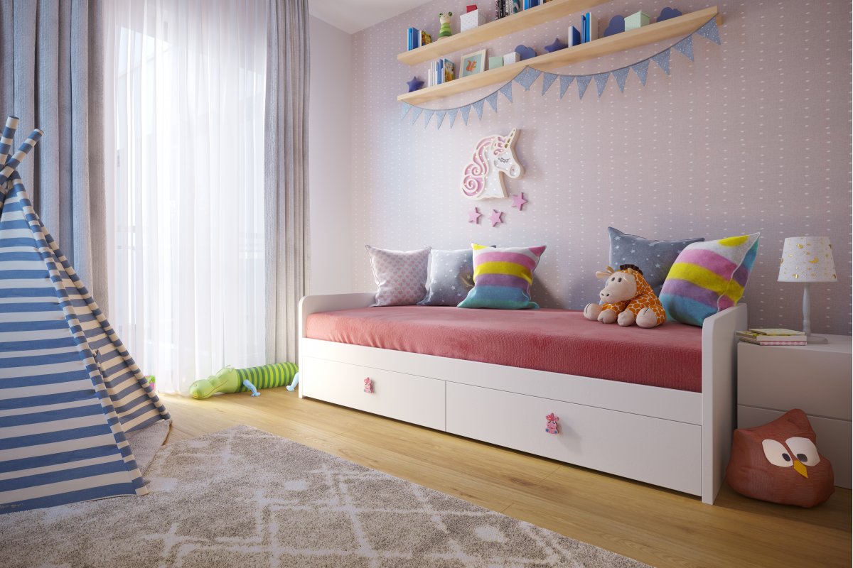 Dječja ručkica gumirana - jednorog roza