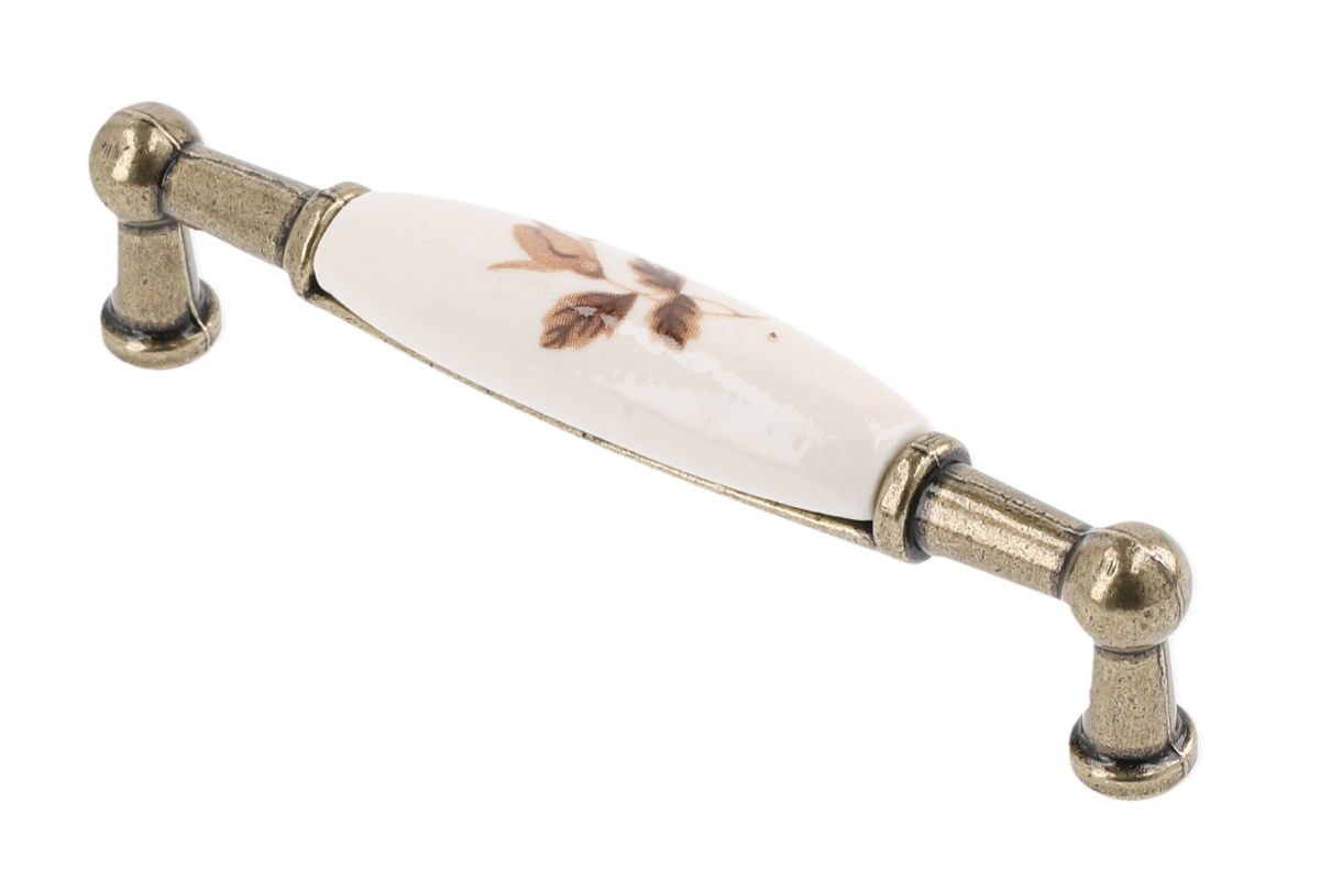 Porculanska ručkica (staro zlato) smeđi cvijet, L-96 / WP-0728 BB