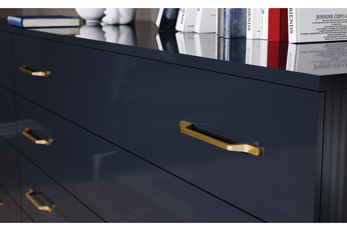 Ručkica FLAVIO c=96 mm, zlatna bronca