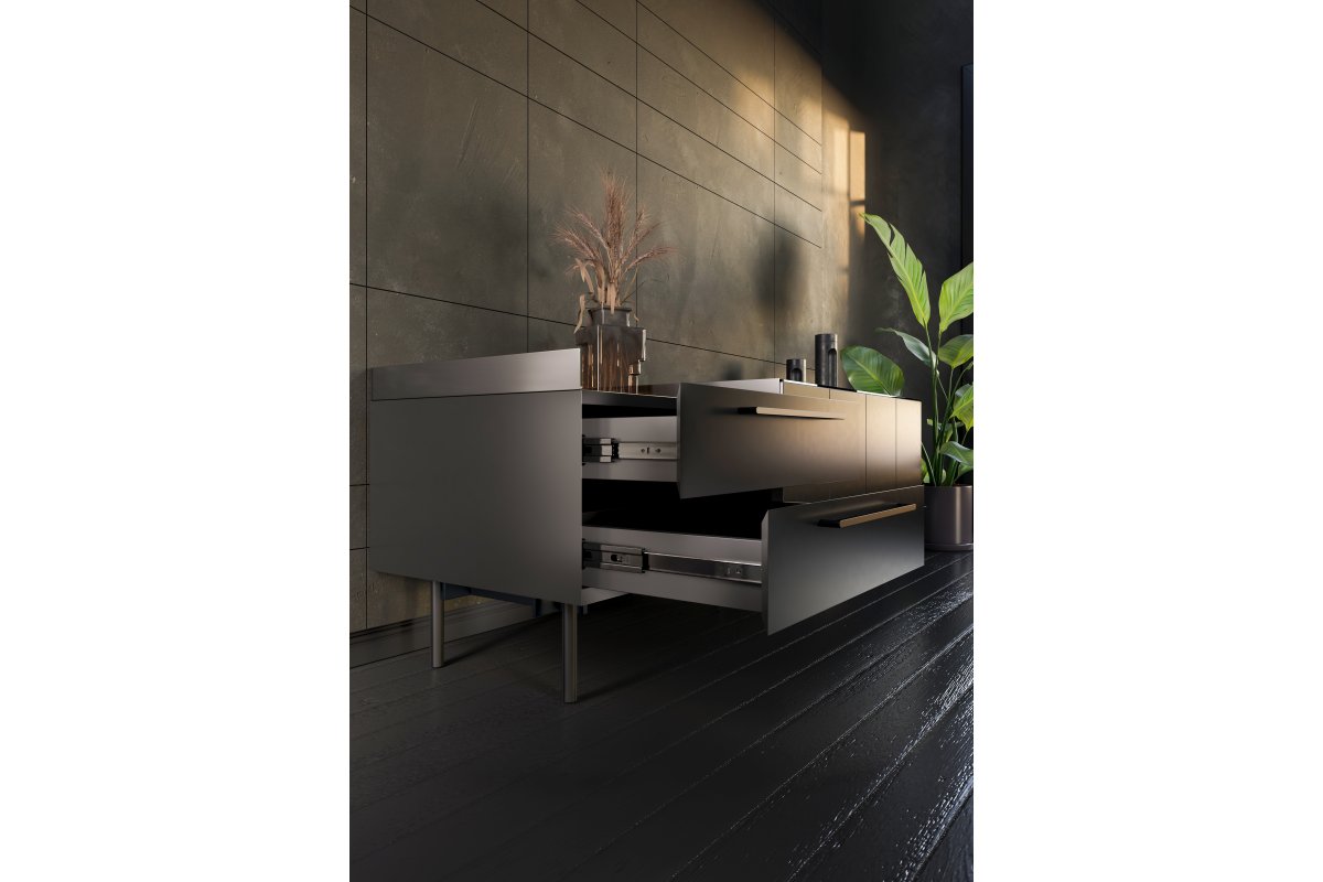 Ručkica  NYXA, C=128 mm, L=138 mm, ZnAl, crna